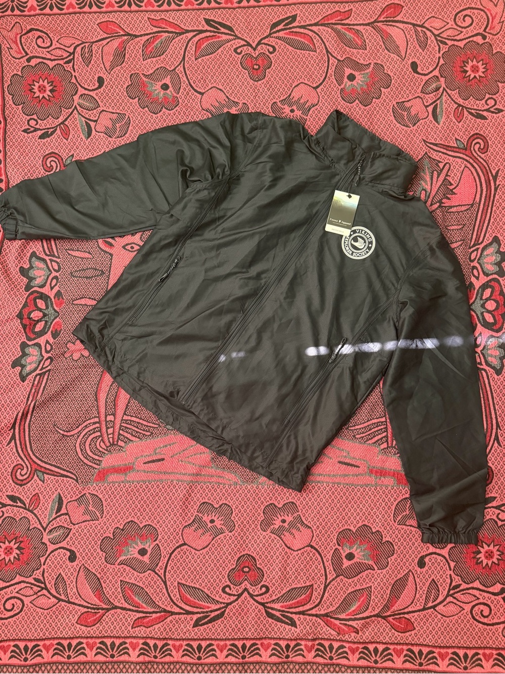 Men's Black Windbreaker Jacket with Logo